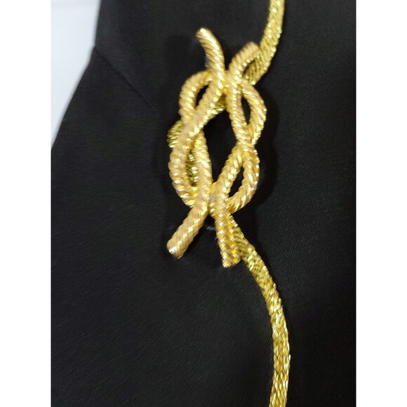 Vintage Solini Women’s Jacket Blazer Sz14 Black Metal Gold Zippers Lined - Picture 4 of 10